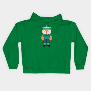 Cute green fox Kids Hoodie